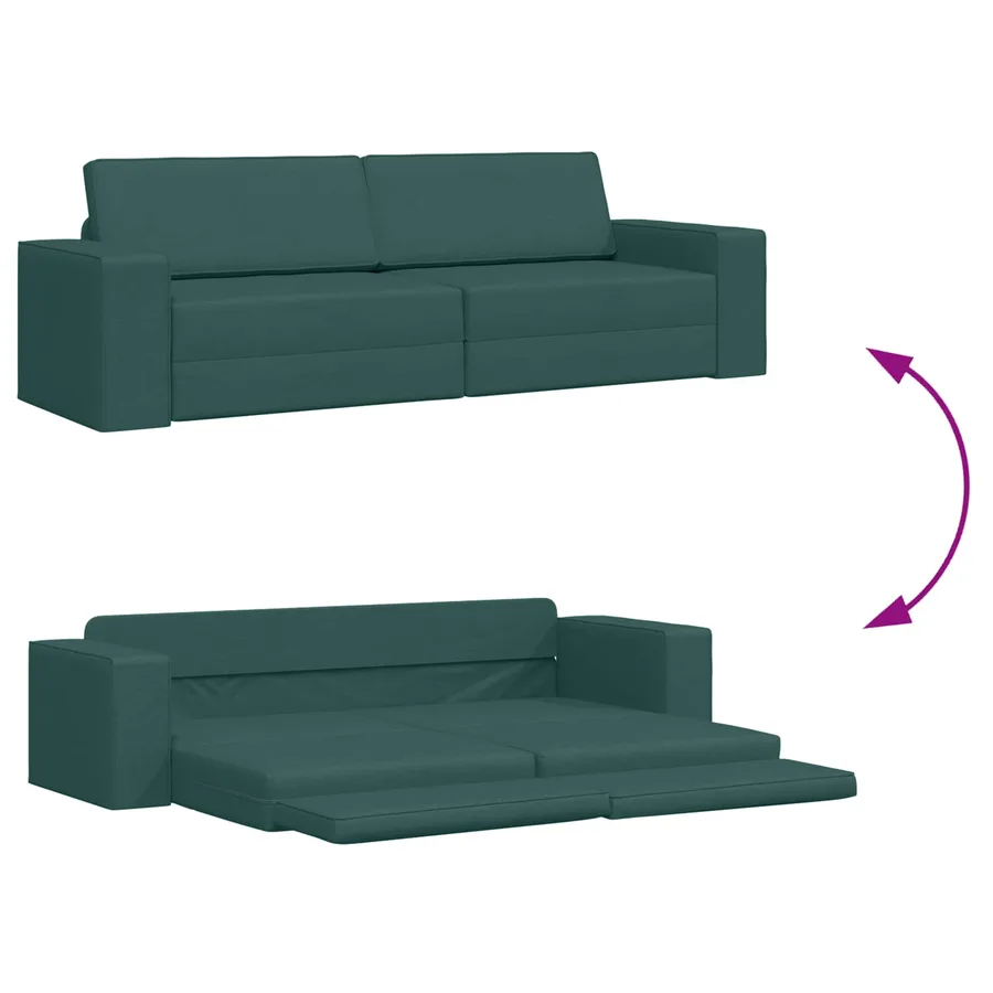 Canapé-Lit Vert foncé 245 x 78 x 77 cm tissu - 10