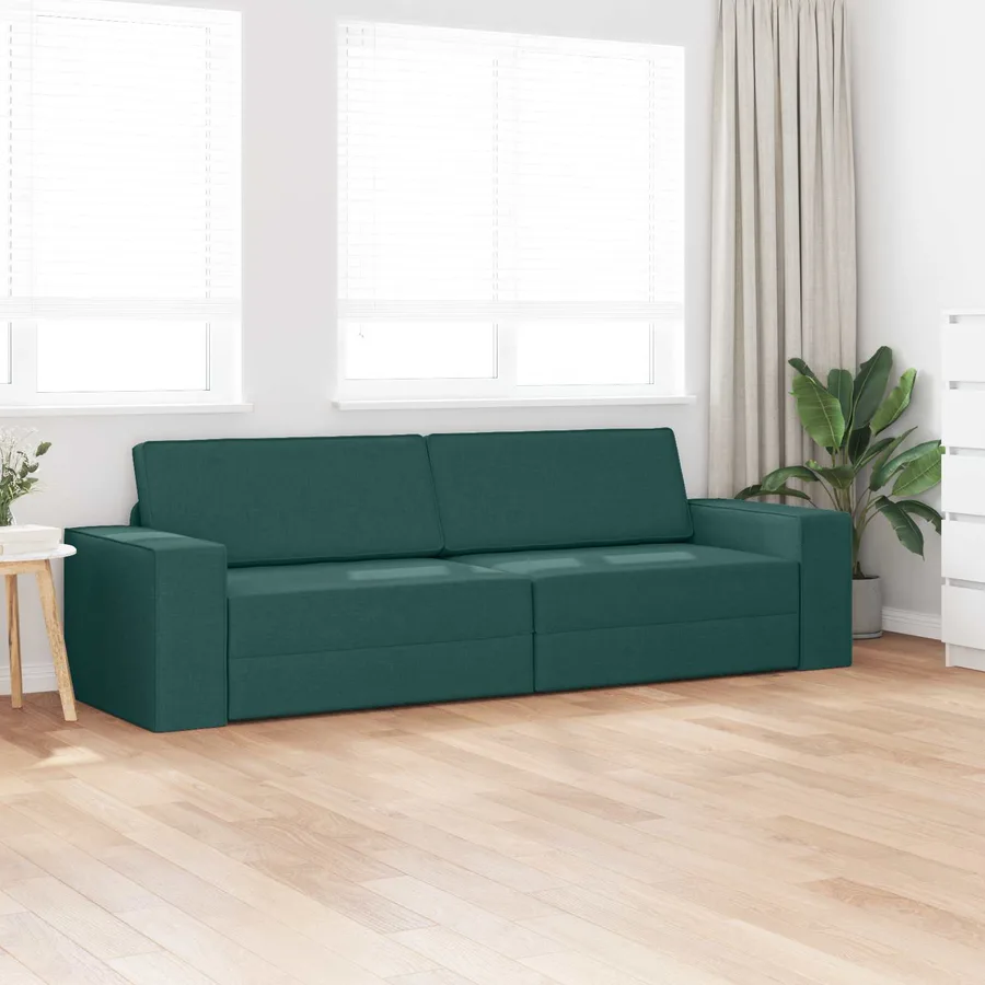 Canapé-Lit Vert foncé 245 x 78 x 77 cm tissu - 3