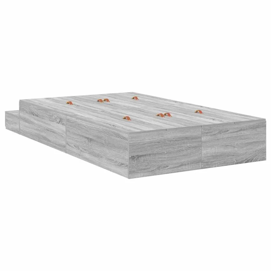 Cadre de lit avec rangement avec tiroir Gris Sonoma 120 cm - 8