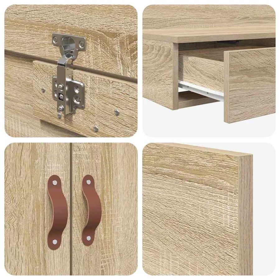 Cadre de lit avec rangement avec tiroir Chêne Sonoma 90 cm - 12