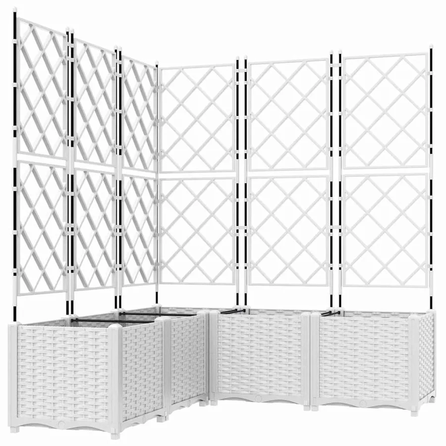 Cache-pot de jardin 5 pc Blanc 120 x 120 x 143 cm PP - 2