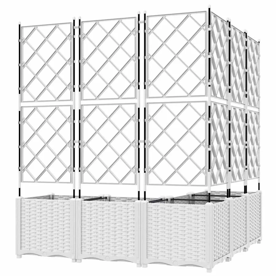 Cache-pot de jardin 5 pc Blanc 120 x 120 x 143 cm PP - 6