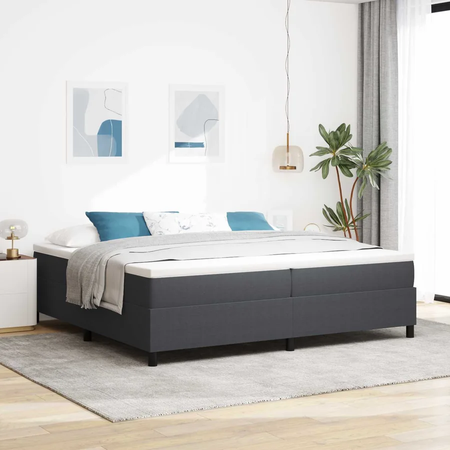 Cadre de lit plateforme Gris foncé 200 x 200 cm
