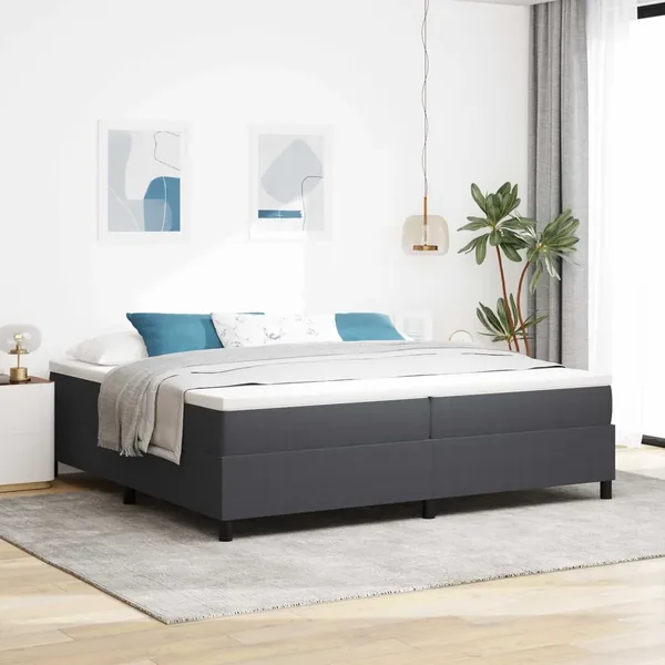 Cadre de lit plateforme Gris foncé 200 x 200 cm
