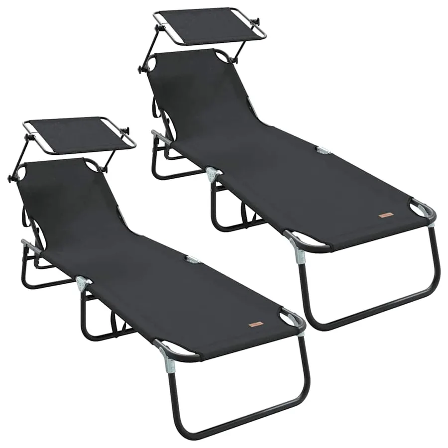 Chaise longue pliante Noir 190 x 57 x 81 cm oxford - 39
