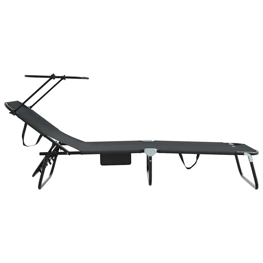 Chaise longue pliante Noir 190 x 57 x 81 cm oxford - 43