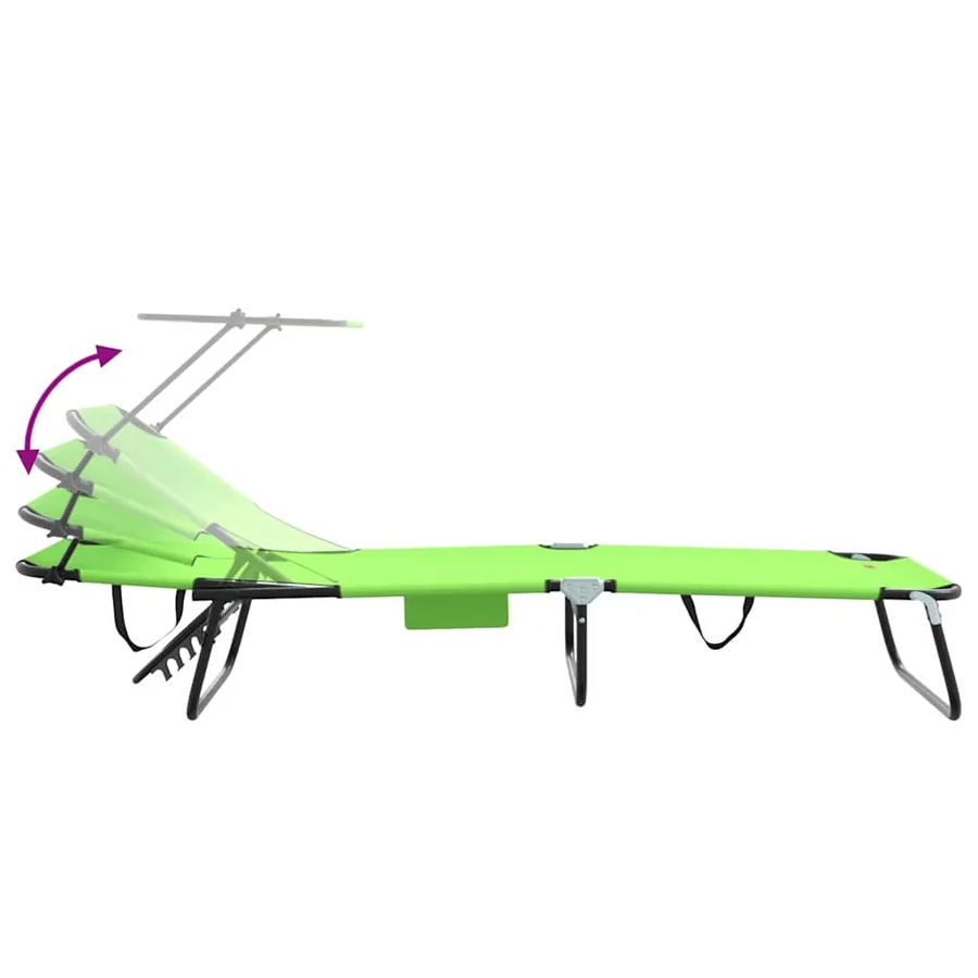 Chaise longue pliante Noir 190 x 57 x 81 cm oxford - 59