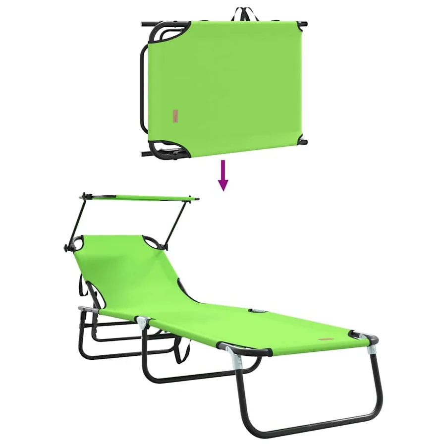 Chaise longue pliante Noir 190 x 57 x 81 cm oxford - 60