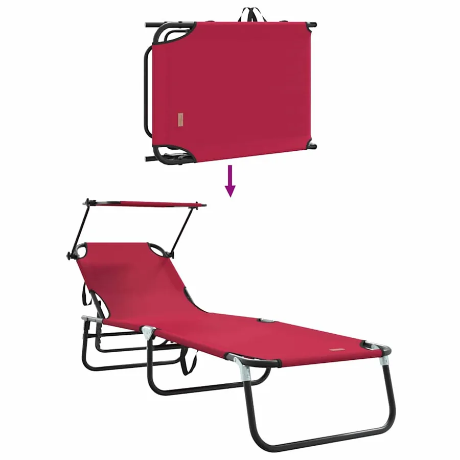 Chaise longue pliante Noir 190 x 57 x 81 cm oxford - 72