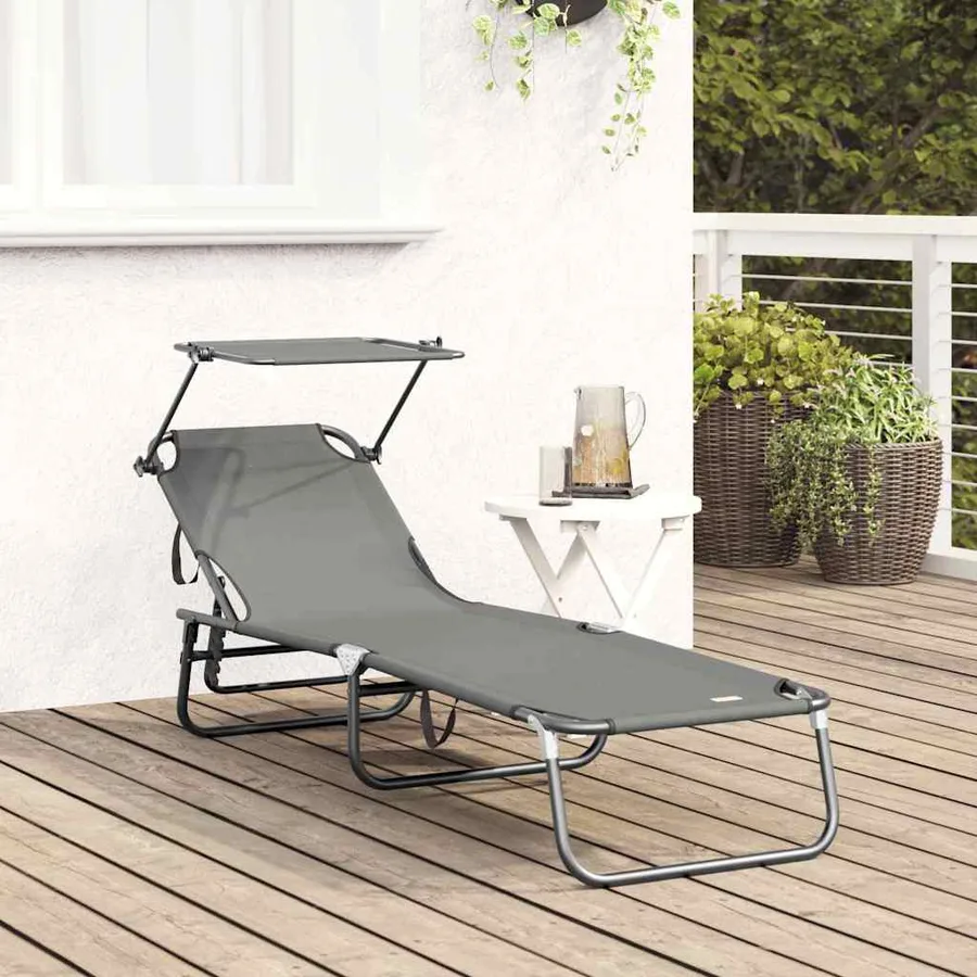 Chaise longue pliante Noir 190 x 57 x 81 cm oxford - 77