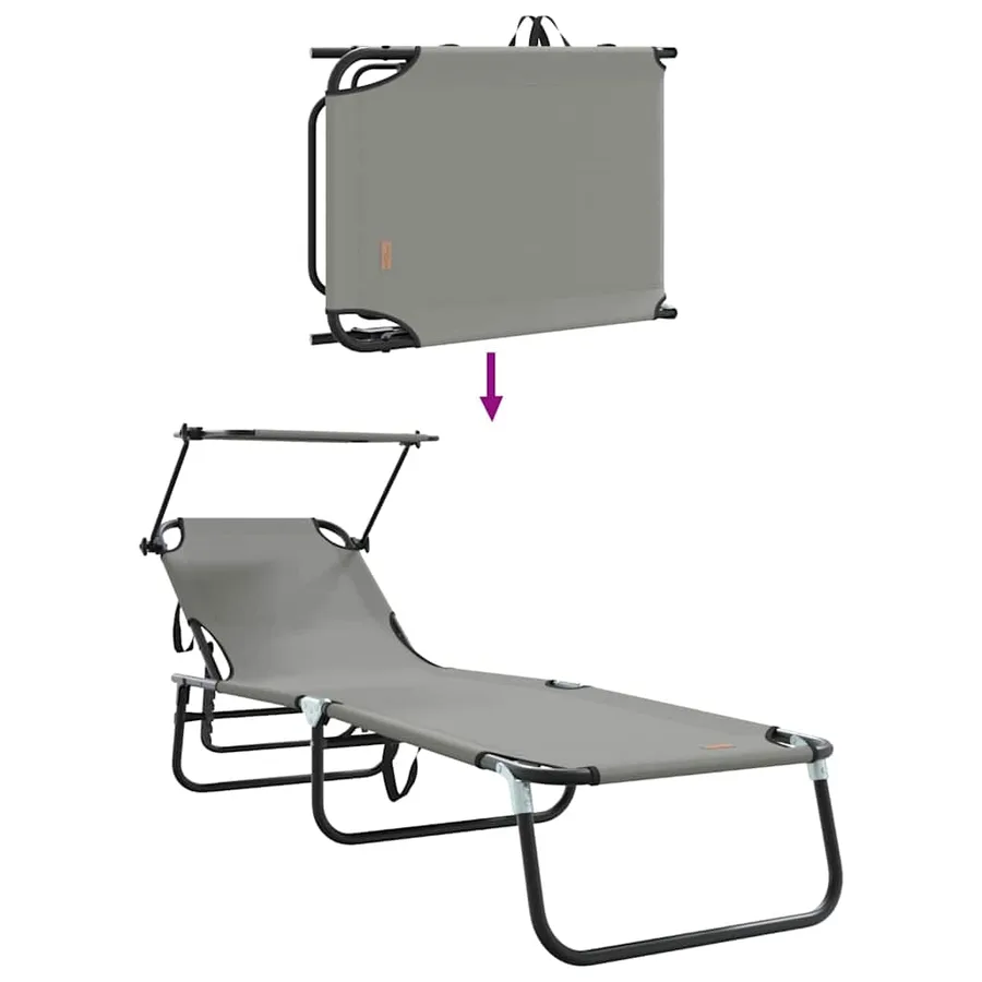 Chaise longue pliante Noir 190 x 57 x 81 cm oxford - 82