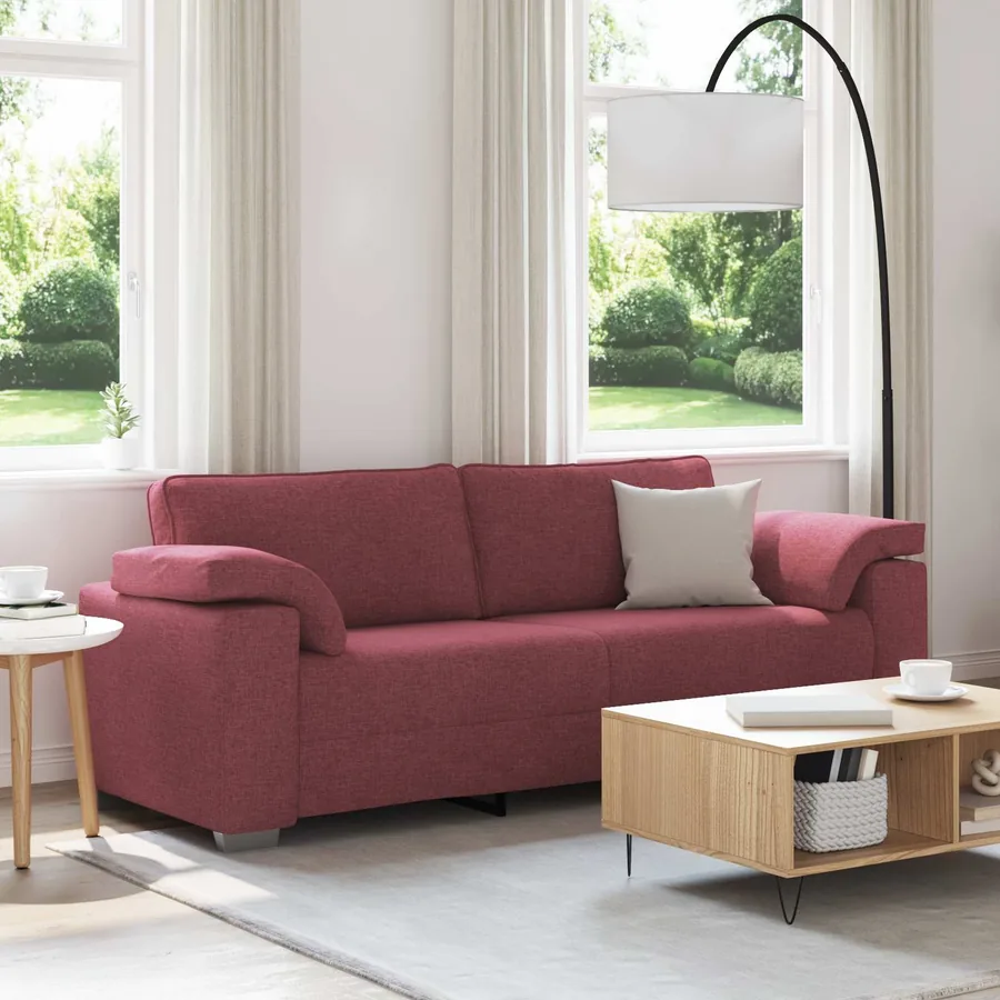 Sofa 3 places Bordeaux 220 cm tissu