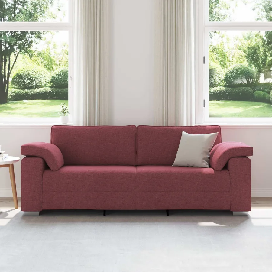 Sofa 3 places Bordeaux 220 cm tissu - 3