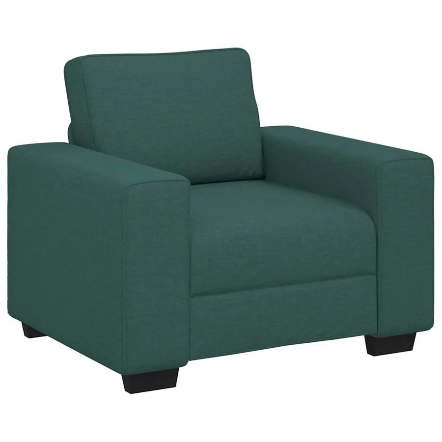 Ensemble de canapé 3 pcs avec coussins en tissu vert foncé - 4