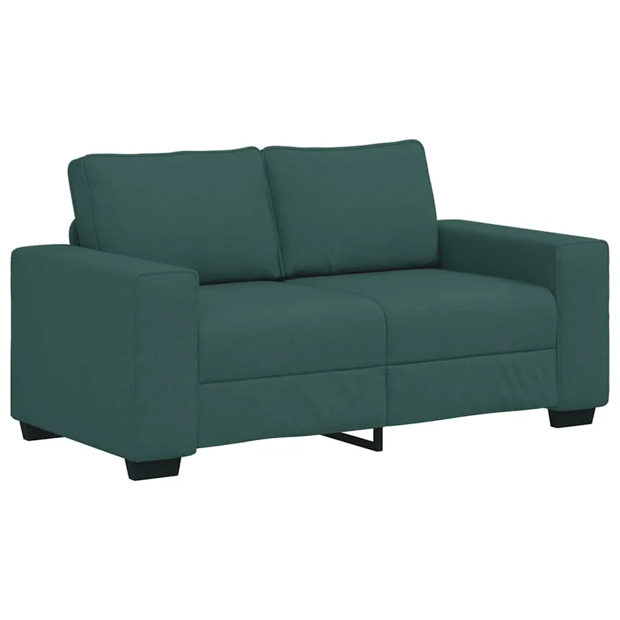 Ensemble de canapé 3 pcs avec coussins en tissu vert foncé - 5