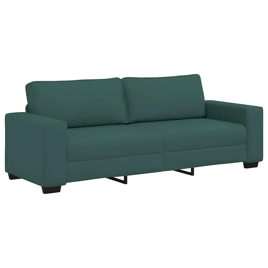 Ensemble de canapé 3 pcs avec coussins en tissu vert foncé - 6