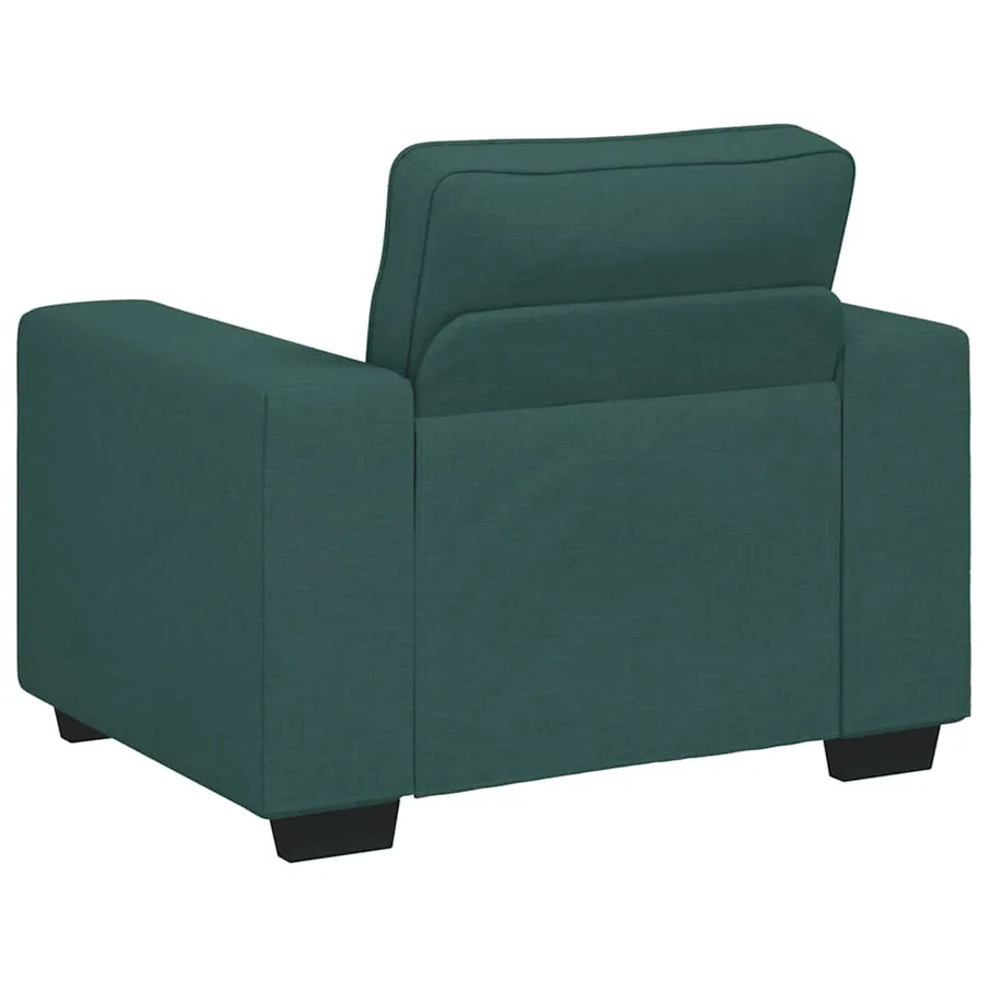 Ensemble de canapé 3 pcs avec coussins en tissu vert foncé - 7