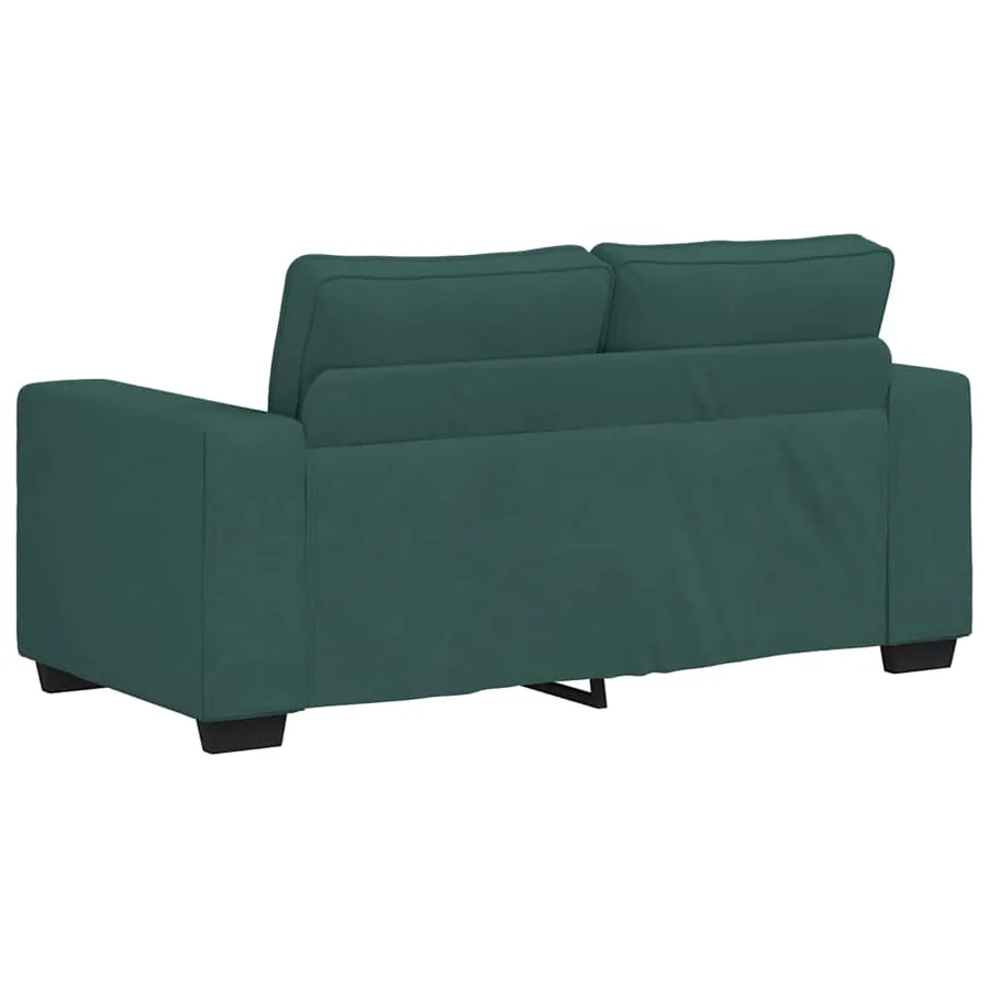 Ensemble de canapé 3 pcs avec coussins en tissu vert foncé - 8