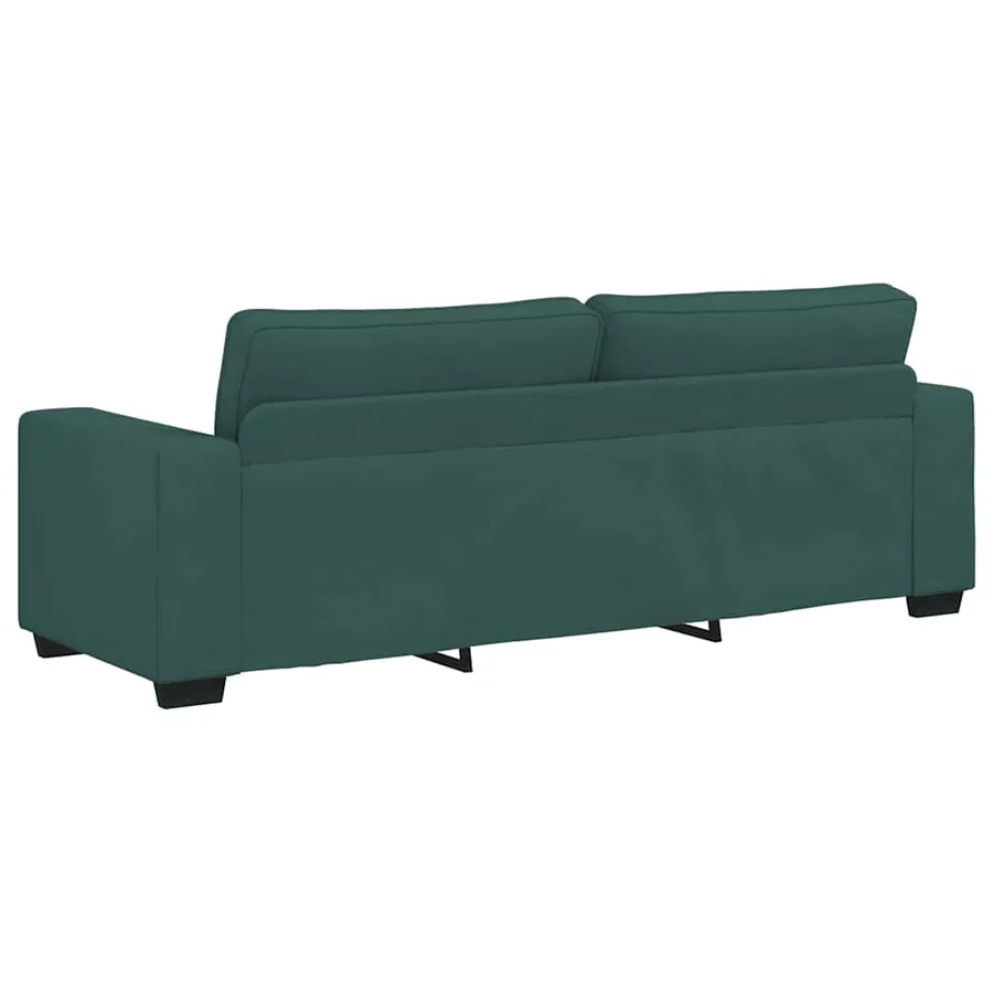 Ensemble de canapé 3 pcs avec coussins en tissu vert foncé - 9