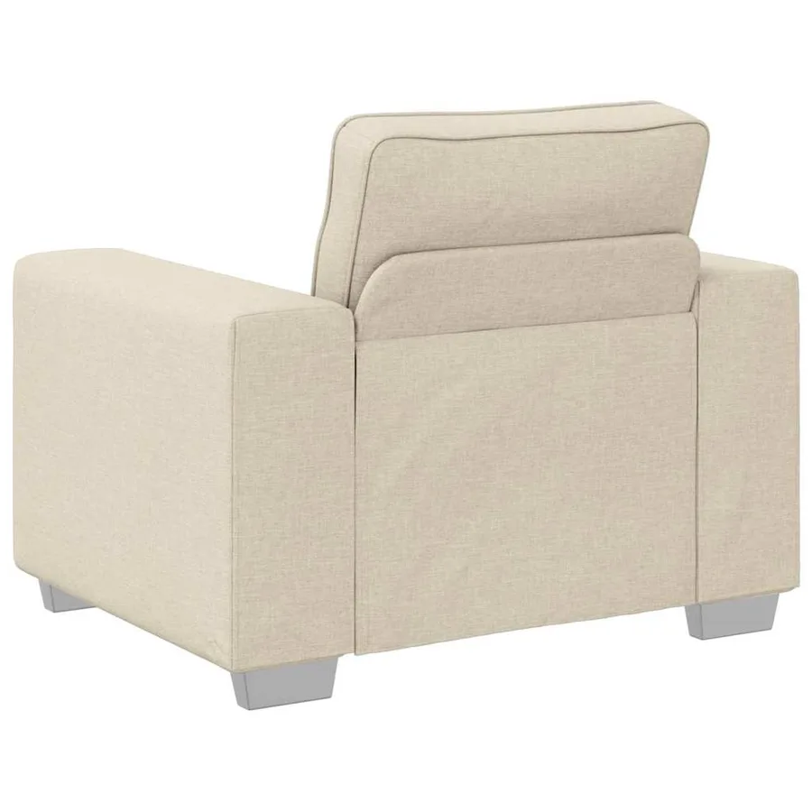 Fauteuil Beige 100 cm Tissu en lin mélangé - 3