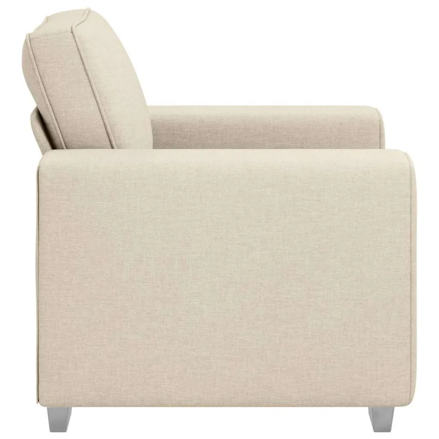 Fauteuil Beige 100 cm Tissu en lin mélangé - 5