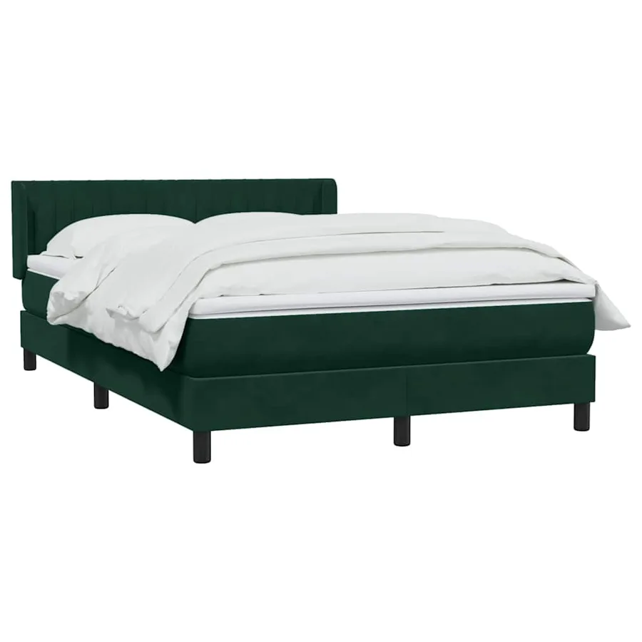 Sommier à lattes de lit et matelas vert foncé 140x210cm velours - 3