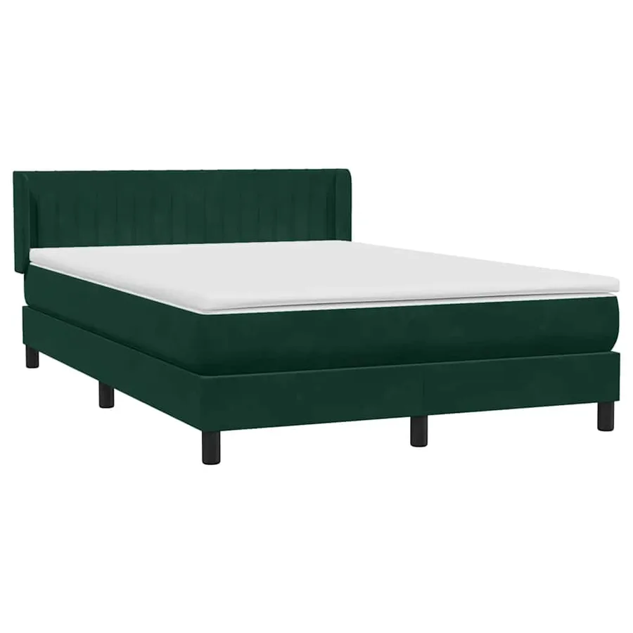 Sommier à lattes de lit et matelas vert foncé 140x210cm velours - 4