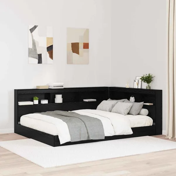 Tête de lit de rangement Chêne noir 140 cm Bois d'ingénierie