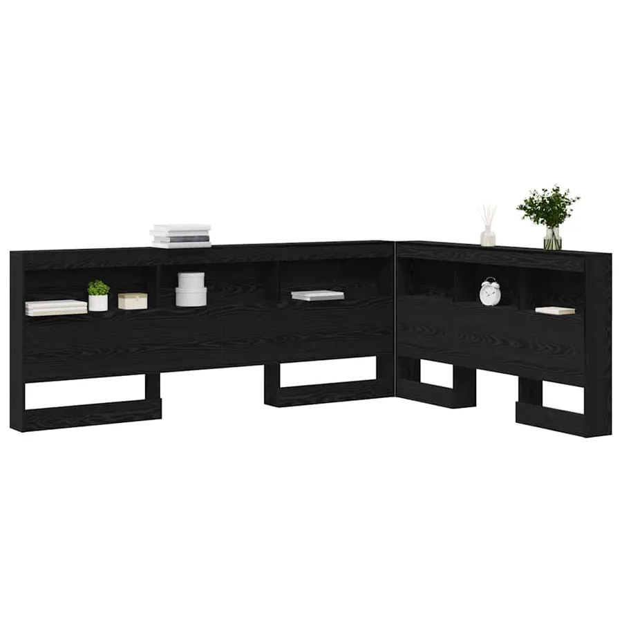 Tête de lit de rangement Chêne noir 140 cm Bois d'ingénierie - 3
