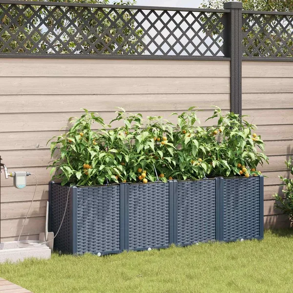 Cache-pot de jardin 4 pc Gris 160 x 40 x 52 cm PP
