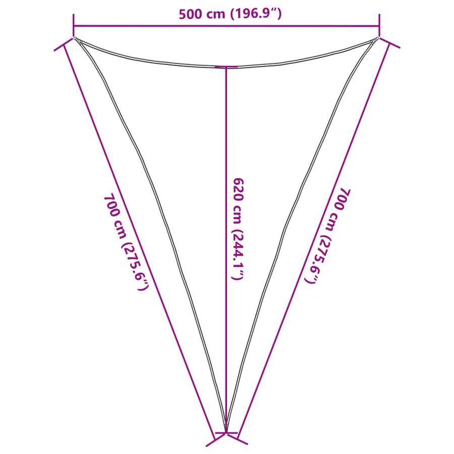 Voile d'ombrage 160 g/m² Marron 5x7x7 m PEHD - 10
