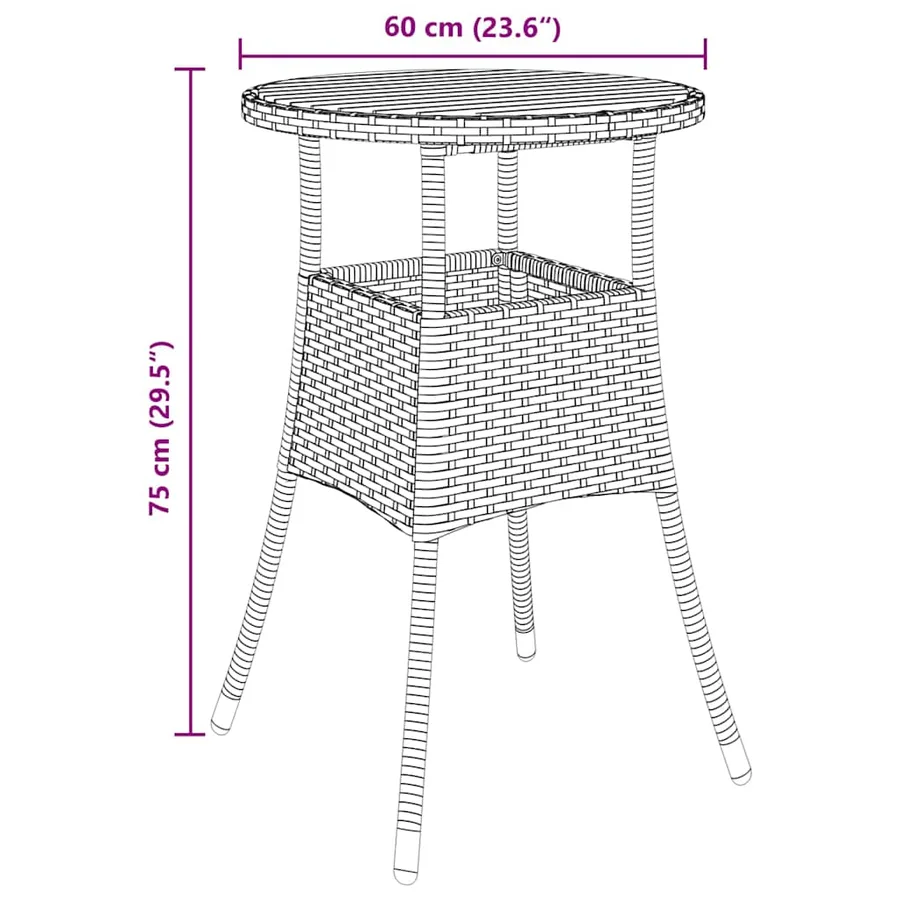 Ensemble de salle à manger pour jardin 5 pcs Noir polyrotin - 11