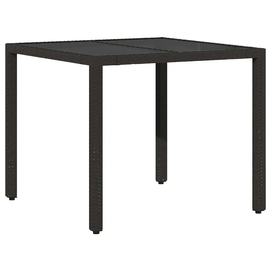 Ensemble de salle à manger pour jardin 3 pcs Noir polyrotin - 5