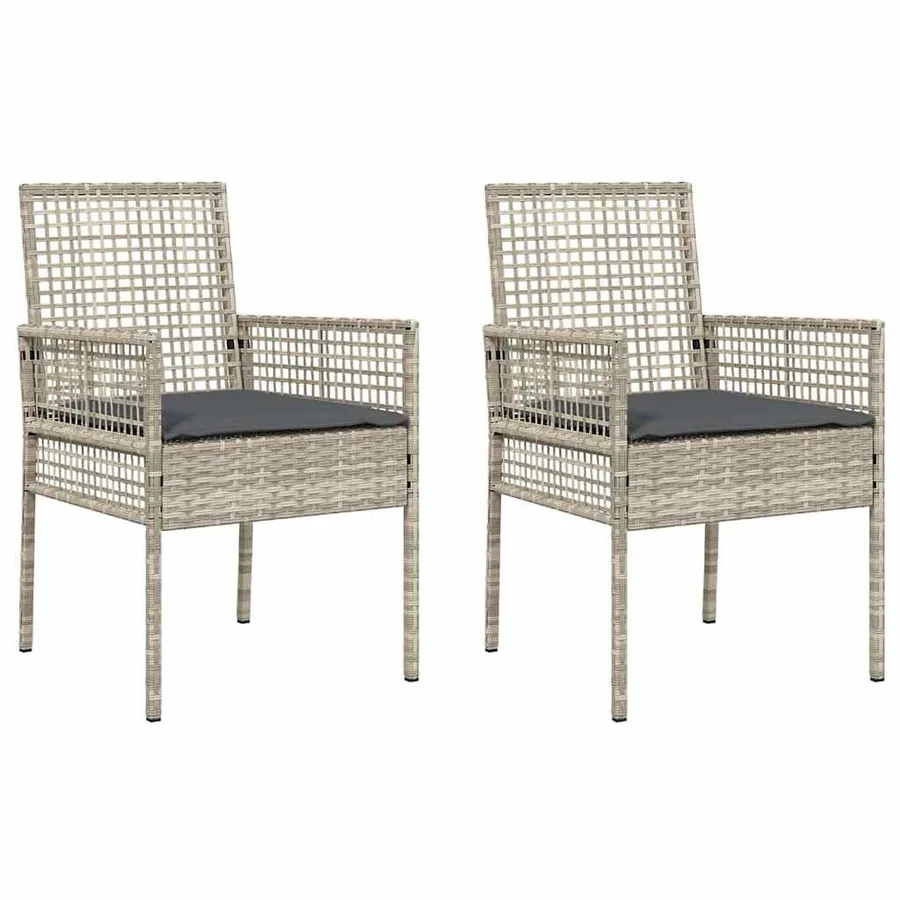 Chaise de jardin 2 pcs Gris clair 55 x 53 x 85 cm polyrotin - 2