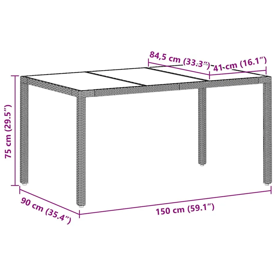 Ensemble de salle à manger pour jardin 5 pcs Gris clair - 11