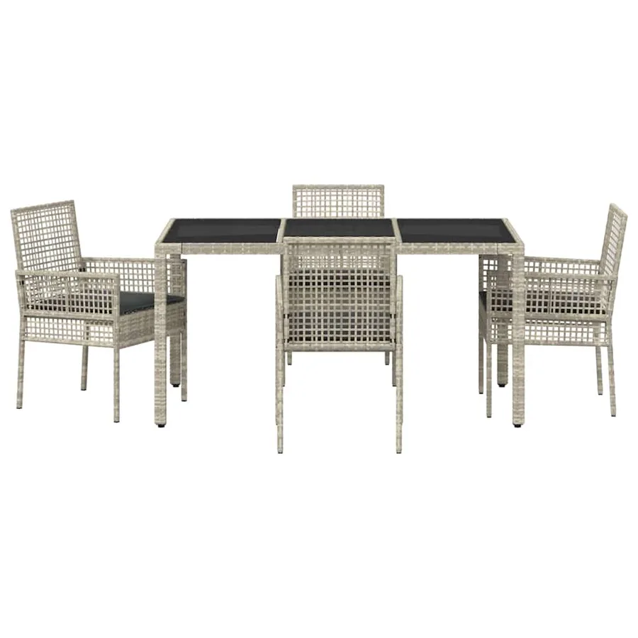 Ensemble de salle à manger pour jardin 5 pcs Gris clair - 7