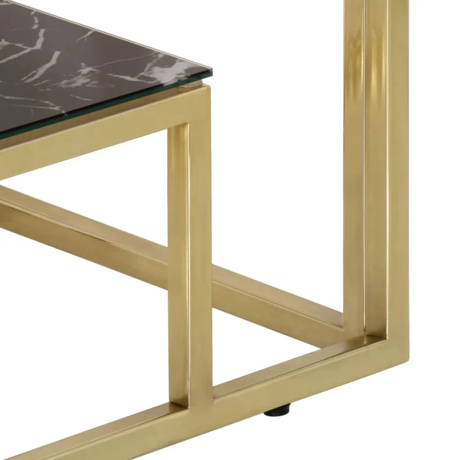 Table console doré acier inoxydable et verre trempé - 6