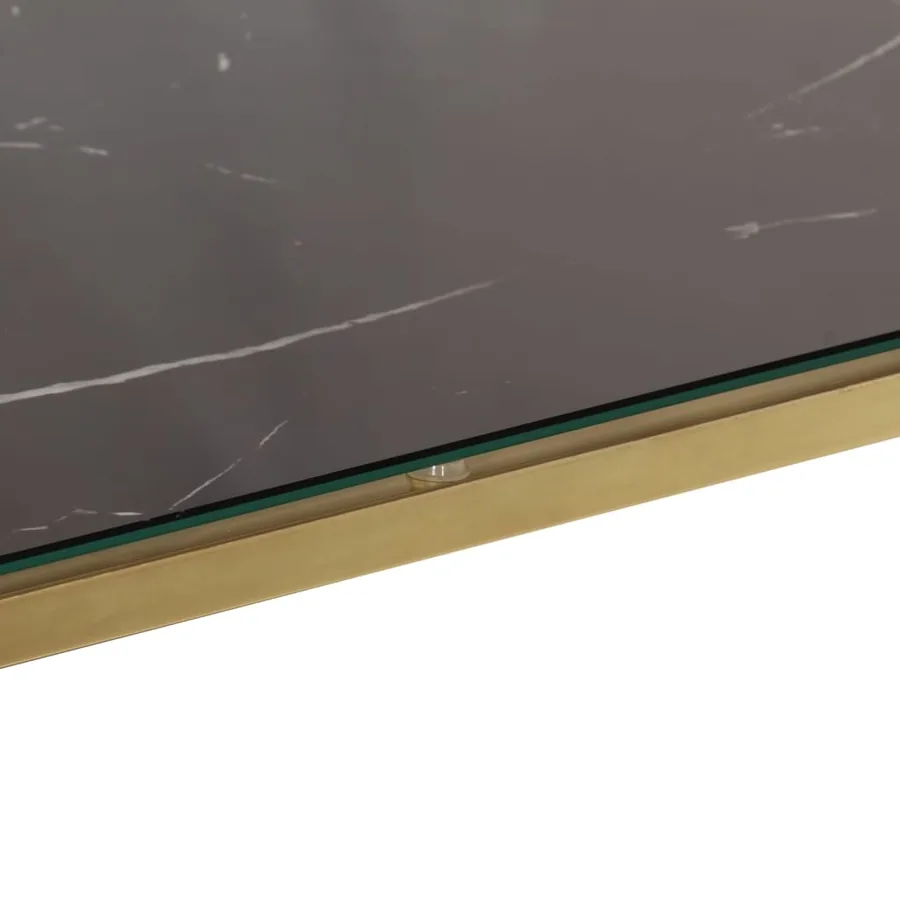 Table console doré acier inoxydable et verre trempé - 8