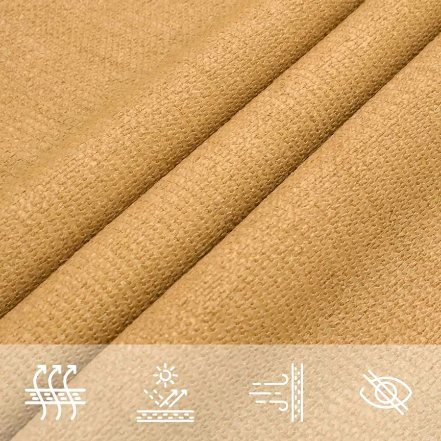 Voile d'ombrage 160 g/m² triangulaire sable 3,6x3,6x3,6 m PEHD - 8