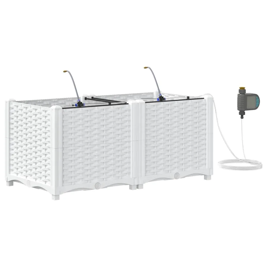 Cache-pot de jardin 2 pc Blanc 80 x 40 x 37,5 cm PP - 2