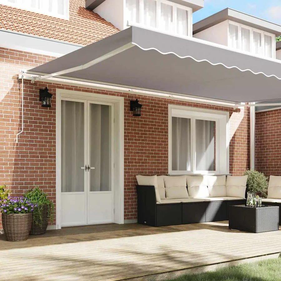 Auvent rétractable Gris clair 500 × 300 cm Tissu et Aluminium - 3