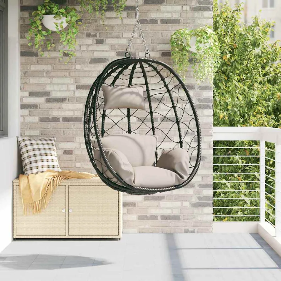 Chaise suspendue Taupe 91,5 x 54,5 x 107 cm polyrotin