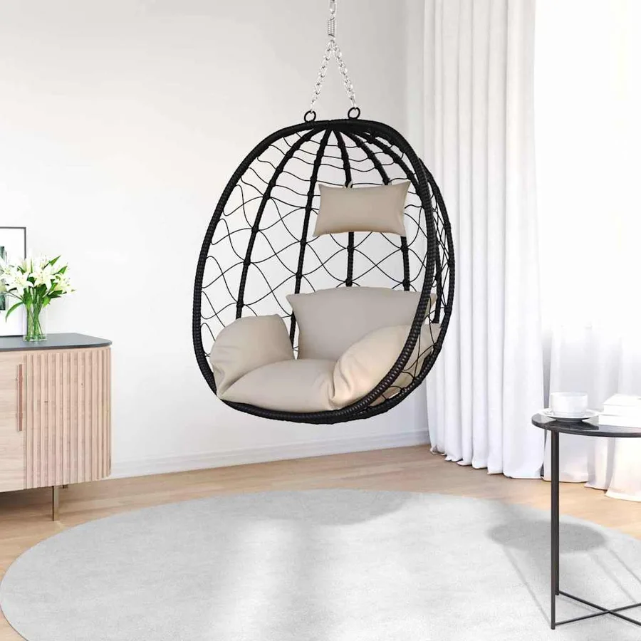 Chaise suspendue Taupe 91,5 x 54,5 x 107 cm polyrotin - 3