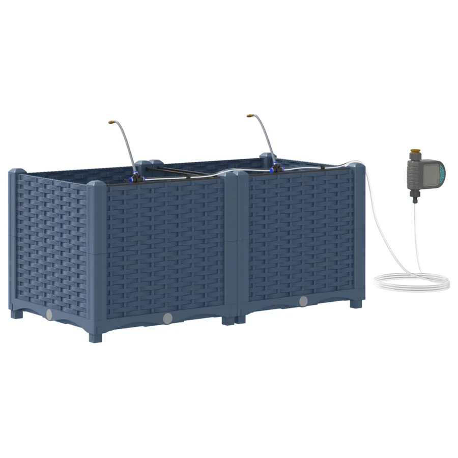 Cache-pot de jardin 2 pc Gris 80 x 40 x 37,5 cm PP - 2