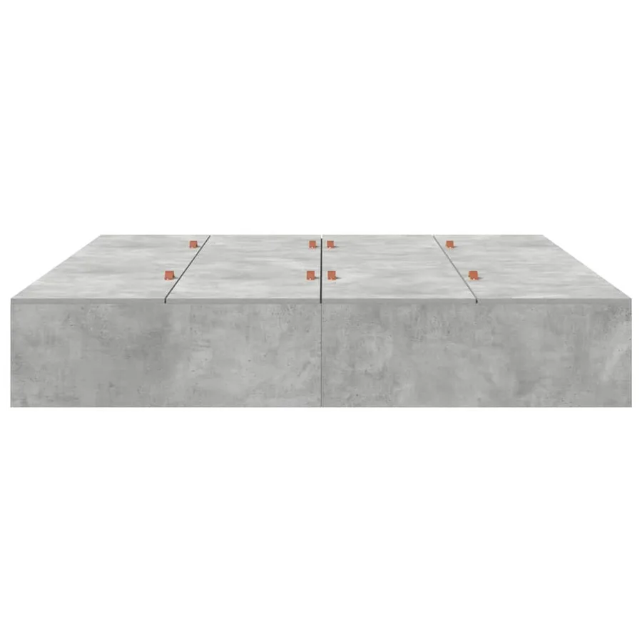 Cadre de lit avec rangement Gris béton 200 x 200 cm - 6