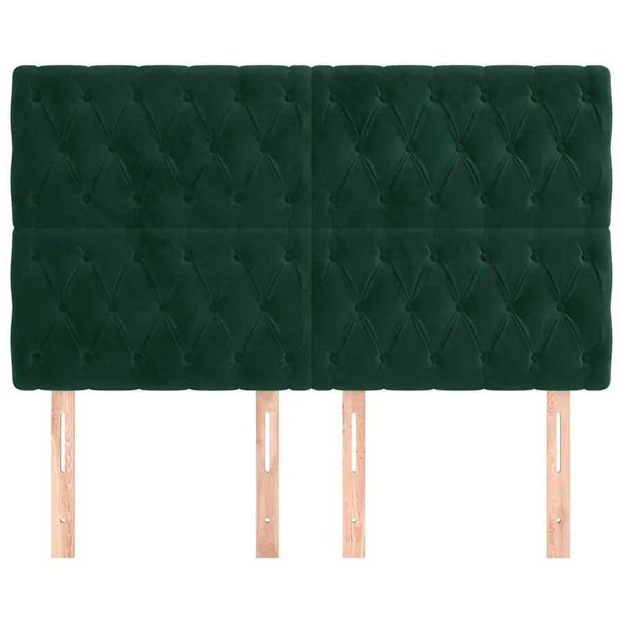 Tête de lit Vert foncé 160x7x118/128 cm Velours - 3