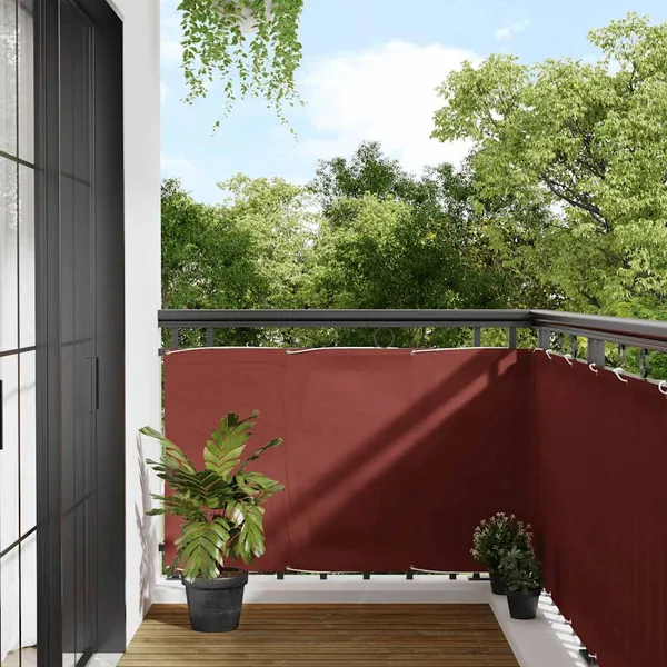 Paravent de balcon couleur terre cuite 90 x 1000 cm 100 % polyester Oxford