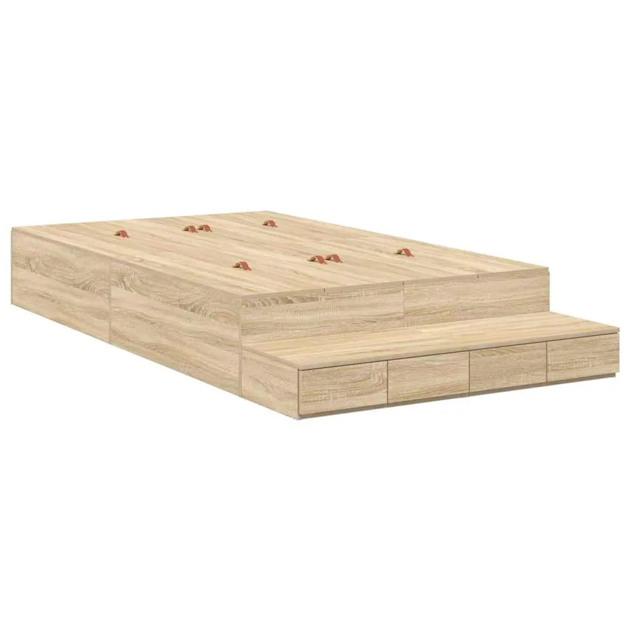 Cadre de lit avec rangement avec tiroir Chêne Sonoma 120 cm - 2