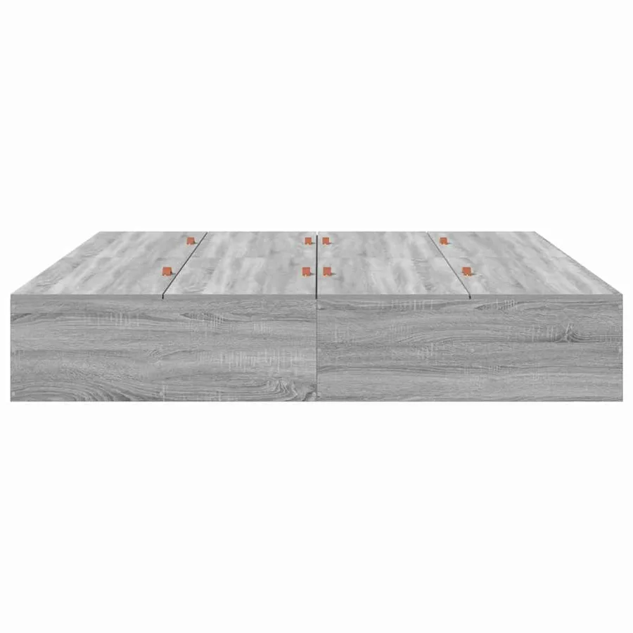 Cadre de lit avec rangement Gris Sonoma 200 x 200 cm - 6