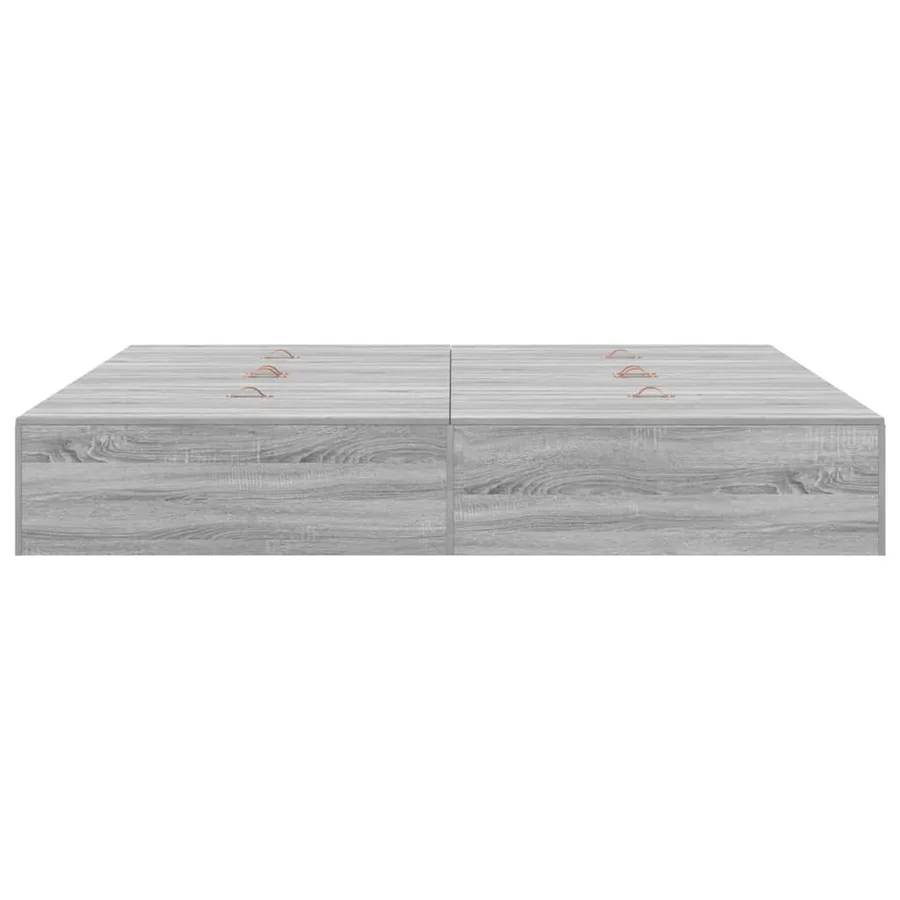 Cadre de lit avec rangement Gris Sonoma 200 x 200 cm - 7